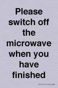 Please switch off the microwave when you have finished